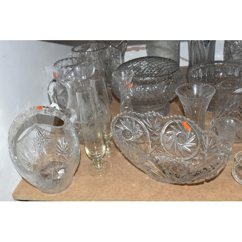 501 - A COLLECTION OF CUT CRYSTAL AND OTHER GLASS WARES, over thirty pieces by makers including Webb Corbe... 