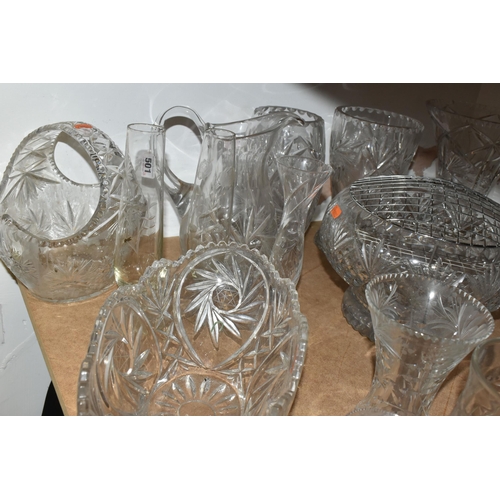 501 - A COLLECTION OF CUT CRYSTAL AND OTHER GLASS WARES, over thirty pieces by makers including Webb Corbe... 