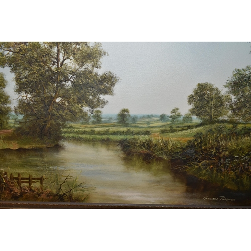 505 - A SMALL QUANTITY OF PAINTINGS AND PRINTS ETC, comprising a Colin Maxwell Parsons oil on canvas river... 