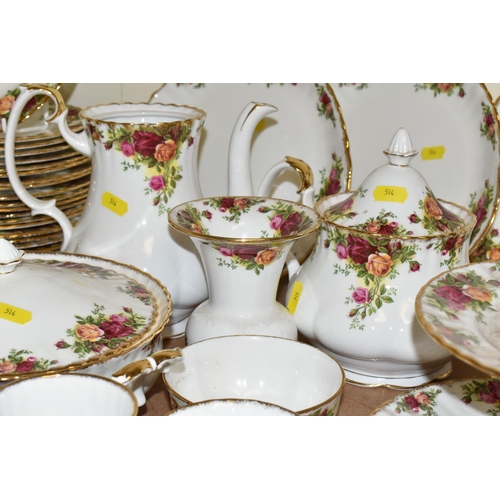 514 - A QUANTITY OF ROYAL ALBERT OLD COUNTRY ROSES TEA AND DINNER WARES ETC, comprising twelve dinner plat... 