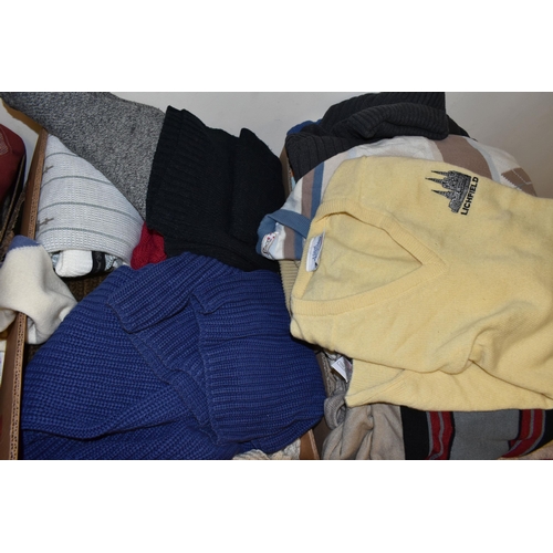 517 - SIX BOXES OF ASSORTED MEN'S JUMPERS, brands include Lyle & Scott, St Michael, No Excess, Gabicci, Gr... 