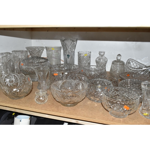 501 - A COLLECTION OF CUT CRYSTAL AND OTHER GLASS WARES, over thirty pieces by makers including Webb Corbe... 