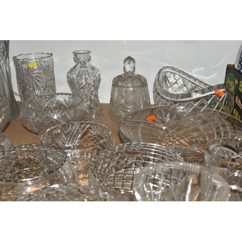 501 - A COLLECTION OF CUT CRYSTAL AND OTHER GLASS WARES, over thirty pieces by makers including Webb Corbe... 