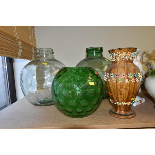 506 - A QUANTITY OF VASES AND JARDINIERES ETC, to include a West German pottery vase, approximate height 4... 