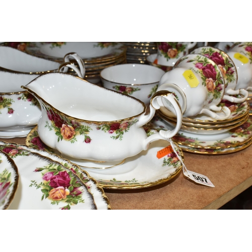 507 - ROYAL ALBERT OLD COUNTRY ROSES TEA AND DINNER WARES ETC, comprising fourteen dinner plates, twenty-f... 