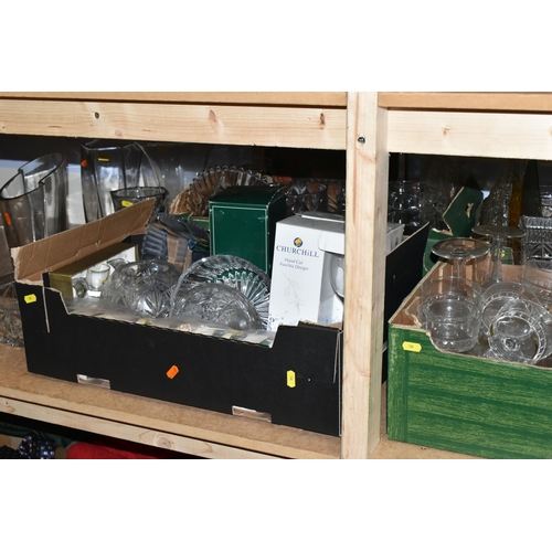 508 - SIX BOXES AND LOOSE GLASS WARES ETC, to include six boxed Luminarc green Stockholm glasses, four box... 