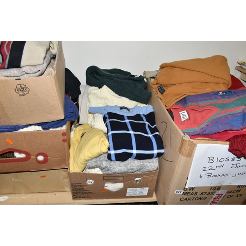 517 - SIX BOXES OF ASSORTED MEN'S JUMPERS, brands include Lyle & Scott, St Michael, No Excess, Gabicci, Gr... 