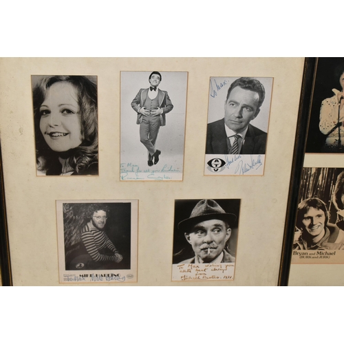 555 - FRAMED ENTERTAINMENT MEMORABILIA, comprising a signed photograph of Evelyn Laye dated 1938, approxim... 