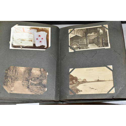 568 - TWO ALBUMS OF POSTCARDS containing approximately 405 miscellaneous examples, album one contains 104 ... 