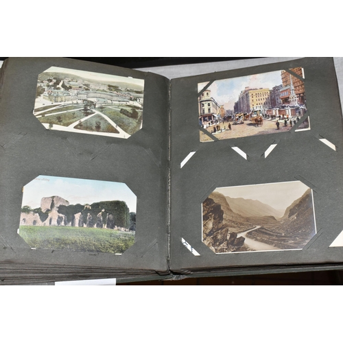 568 - TWO ALBUMS OF POSTCARDS containing approximately 405 miscellaneous examples, album one contains 104 ... 