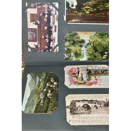 569 - TWO ALBUMS OF POSTCARDS containing approximately 431 miscellaneous examples from early to late 20th ... 