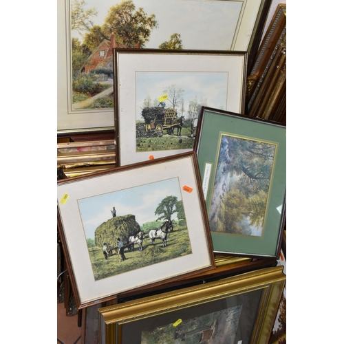 580 - A QUANTITY OF DECORATIVE FRAMED PRINTS, artists include Vernon Ward, John Lavery, Charles Burton Bar... 