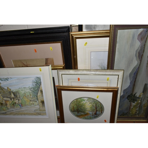 582 - A QUANTITY OF 20TH CENTURY OIL AND WATERCOLOUR PAINTINGS, to include a late 20th century oil on canv... 