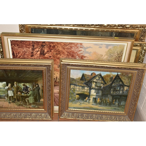 588 - A QUANTITY OF FRAMED DECORATIVE PRINTS, to include reproductions of paintings by the following artis... 