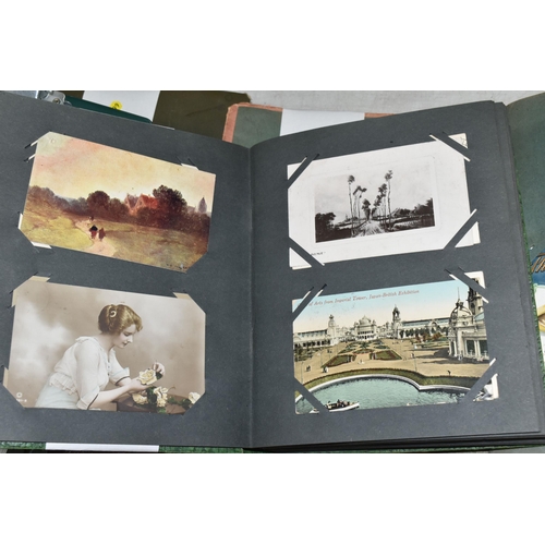 595 - TWO ALBUMS OF POSTCARDS containing approximately 404 miscellaneous examples from the early 20th cent... 