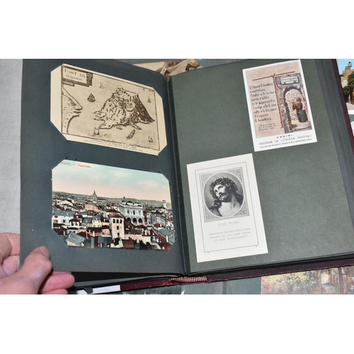 599 - TWO ALBUMS OF POSTCARDS containing approximately 407 miscellaneous examples (including large cards a... 