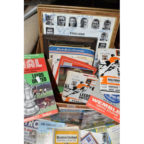 603 - TWO BOXES OF SOCCER RELATED BOOKS AND EPHEMERA, list available on request (2 boxes)