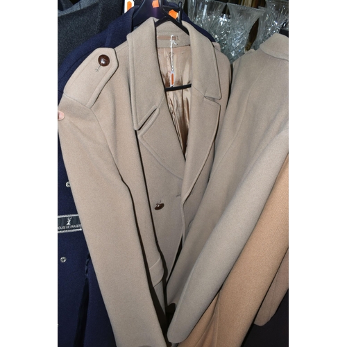 578 - A LARGE QUANTITY OF VINTAGE GENTLEMEN'S OVERCOATS AND JACKETS, to include a tan coloured 1970's leat... 