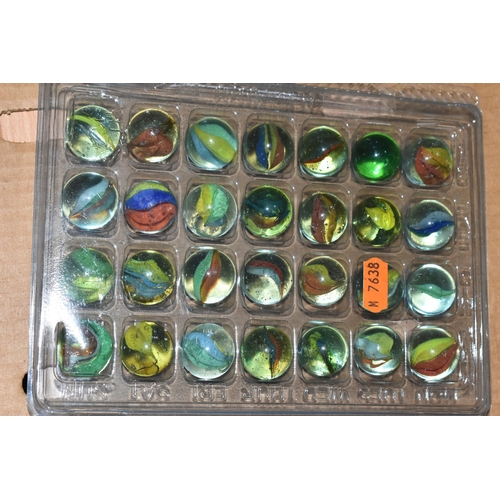 649 - A COLLECTION OF ASSORTED MARBLES, various types and sizes, to include swirls, opaques, clears, ball ... 