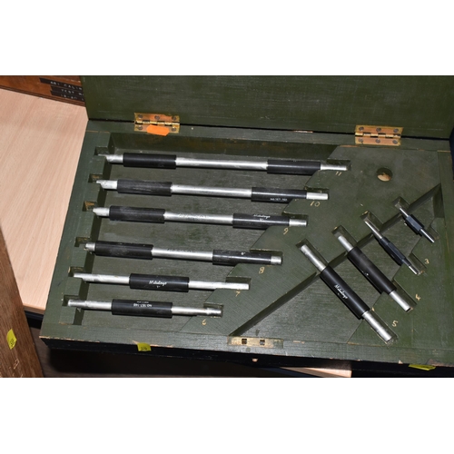 652 - EIGHT WOODEN CASES OF CALIBRATION RODS, for calibrating micrometres, comprising forty five imperial ... 