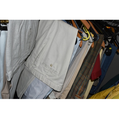 655 - A LARGE QUANTITY OF GENTLEMEN'S TROUSERS AND JEANS, mostly waist size 36'' , checked, assorted colou... 