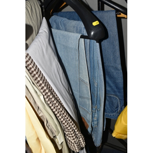 655 - A LARGE QUANTITY OF GENTLEMEN'S TROUSERS AND JEANS, mostly waist size 36'' , checked, assorted colou... 