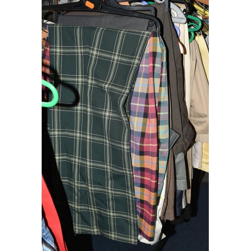 655 - A LARGE QUANTITY OF GENTLEMEN'S TROUSERS AND JEANS, mostly waist size 36'' , checked, assorted colou... 