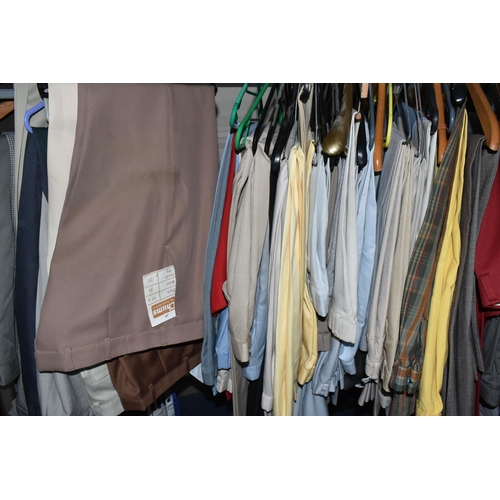 655 - A LARGE QUANTITY OF GENTLEMEN'S TROUSERS AND JEANS, mostly waist size 36'' , checked, assorted colou... 