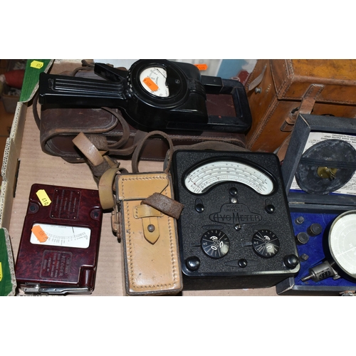 610 - A COLLECTION OF VARIOUS CASED VINTAGE ELECTRICAL TESTING EQUIPMENT,  AVO Model 7 Universal Avometer,... 