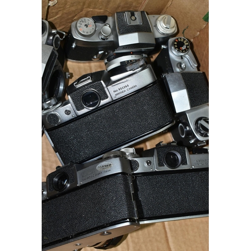 633 - SIX VINTAGE MIRANDA CAMERA BODIES AND FIVE MIRANDA LENSES, comprising four Sensorex bodies - one wit... 