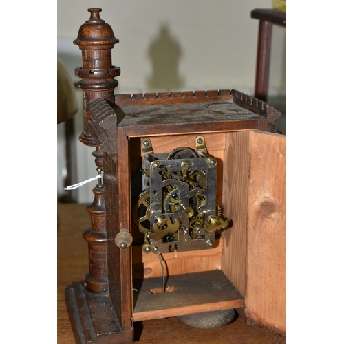 634 - TWO VINTAGE CLOCKS, comprising a brass Bayard 8 day carriage clock, in need of some attention and an... 