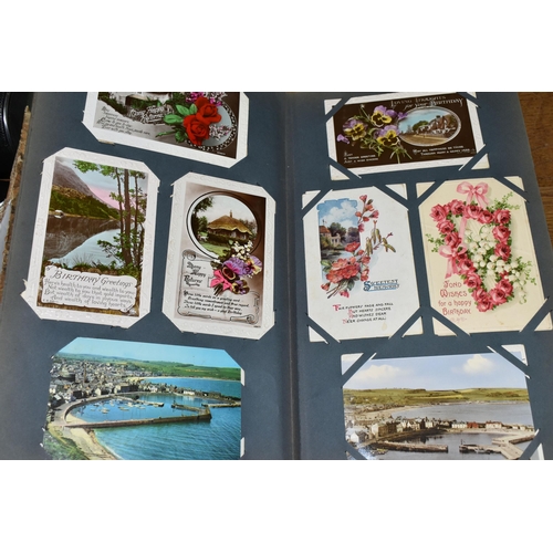 635 - TWO ALBUMS OF POSTCARDS containing approximately 490 mainly sentimental greeting type examples from ... 