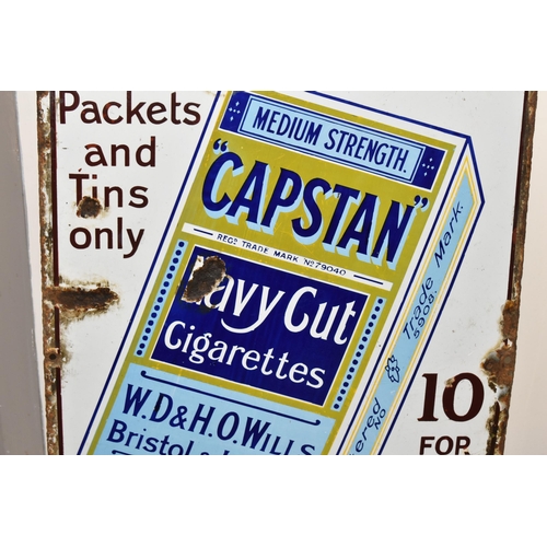 642 - AN ENAMEL 'CAPSTAN' CIGARETTE SHOP SIGN, Navy Cut Cigarettes, pre - decimal, height 92cm x width 42.... 