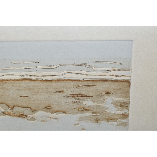 644 - TESSA BEAVER (1932-2018) 'LOW TIDE II' A SIGNED LIMITED EDITION SCREENPRINT, depicting a coastal lan... 