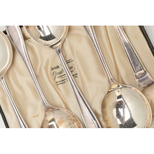 82 - A SELECTION OF SILVER CUTLERY, to include a small cased set of six silver teaspoons, hallmarked 'Bar... 