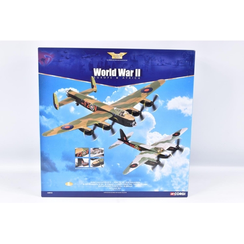 1 - A BOXED LIMITED EDITION 1:72 SCALE CORGI AVIATION ARCHIVE WORLD WAR II EUROPE AND AFRICA DIECAST TWO... 