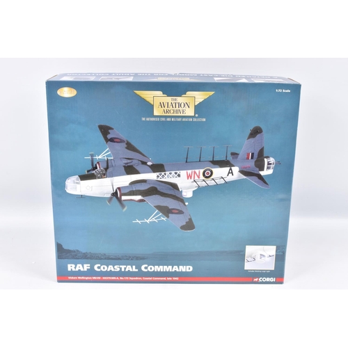 11 - TWO BOXED CORGI AVIATION ARCHIVE 1:72 SCALE DIECAST MODEL AIRCRAFTS, the first is a Vickers Wellingt... 