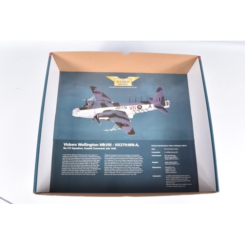 11 - TWO BOXED CORGI AVIATION ARCHIVE 1:72 SCALE DIECAST MODEL AIRCRAFTS, the first is a Vickers Wellingt... 