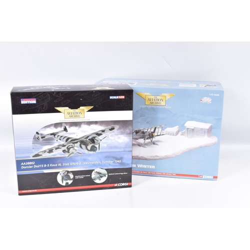 13 - TWO BOXED LIMITED EDITION CORGI AVIATION ARCHIVE 1:72 SCALE DIECAST MODEL AIRCRAFTS, the first is a ... 