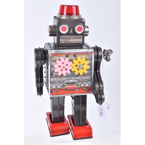 24 - A BOXED HORIKAWA (SH TOYS JAPAN) TINPLATE CLOCKWORK GEAR ROBOT, complete and in working order, excep... 