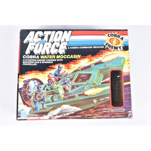 27 - A QUANTITY OF BOXED HASBRO ACTION FORCE COBRA ENEMY VEHICLES AND ACCESSORIES ETC., Cobra Water Mocca... 