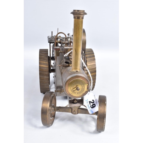 29 - A D.R. MERCER LIVE STEAM ROAD LOCOMOTIVE TRACTION ENGINE MODEL, not tested, has been constructed to ... 