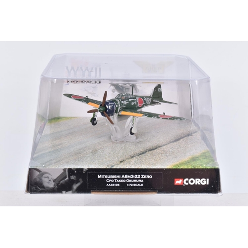 35 - SIX BOXED CORGI 1:72 SCALE WWII LEGENDS RANGE MILITARY AIRCRAFT MODELS, to include a Chance Vought F... 