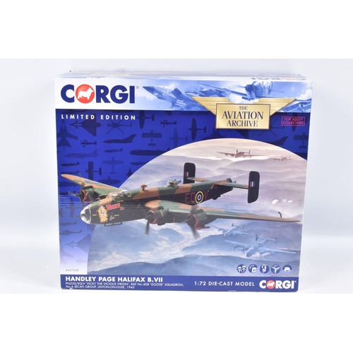 9 - A BOXED LIMITED EDITION 1:72 CORGI AVIATION ARCHIVE  HANDLEY PAGE HALIFAX B.VII DIECAST MODEL AIRCRA... 