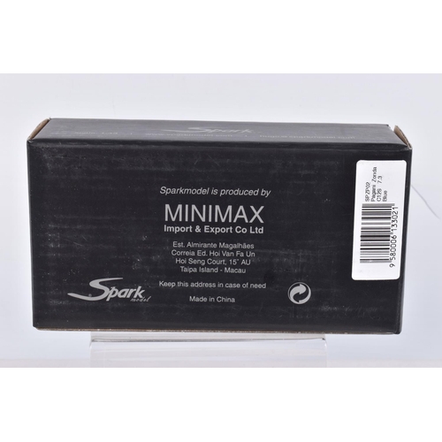 37 - SIX BOXED 1:43 SCALE SPARK MODEL MINIMAX VEHICLES to include a Lotus Elise S1 Sport 160 in green  it... 