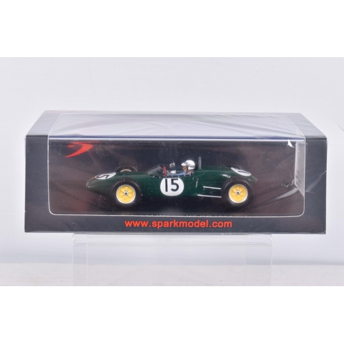 38 - FOUR BOXED 1:43 SCALE SPARK MODEL MINIMAX VEHICLES to include a Lotus 21 Winner US Grand Prix 1961 I... 