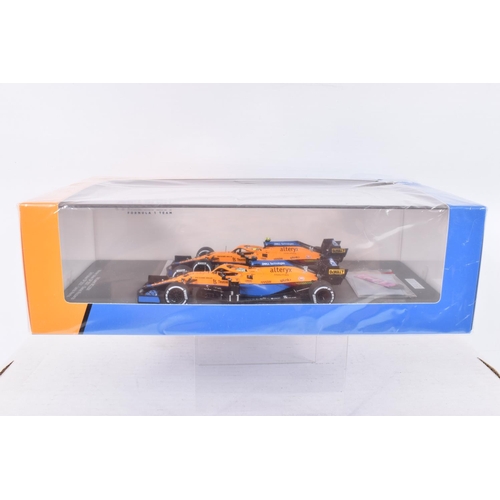 39 - THREE BOXED 1:43 SCALE SPARK MODEL MINIMAX VEHICLES to include a Brabham BT60B British Granada Prix ... 