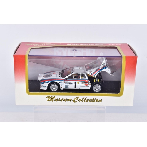 41 - FIVE BOXED  MODEL VEHILCES to include a Kyosho Model Lancia 037 Rally 1983 Monte Carlo No.1 item no.... 