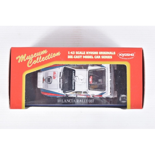 41 - FIVE BOXED  MODEL VEHILCES to include a Kyosho Model Lancia 037 Rally 1983 Monte Carlo No.1 item no.... 