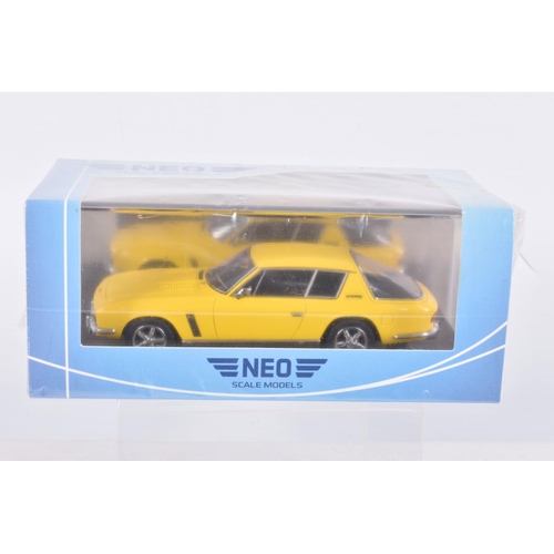 47 - FOUR BOXED NEO 1:43 SCALE MODELS to include an Alfa Romeo Alfasud Ti 1.5 Quadrifoglio V in red item ... 